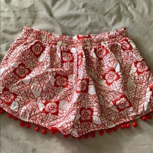 Embroidered Red Short